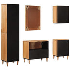 Badezimmermöbel-Set mit Schubladen 5 pcs Natur Massivholz Mango