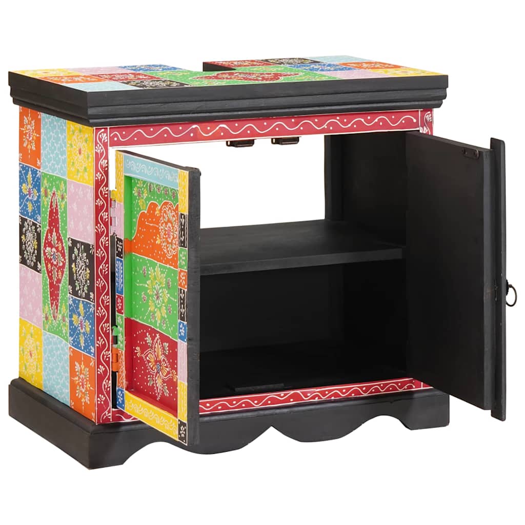 Waschbeckenunterschrank Braun 60 x 35 x 55 cm Massivholz Mango
