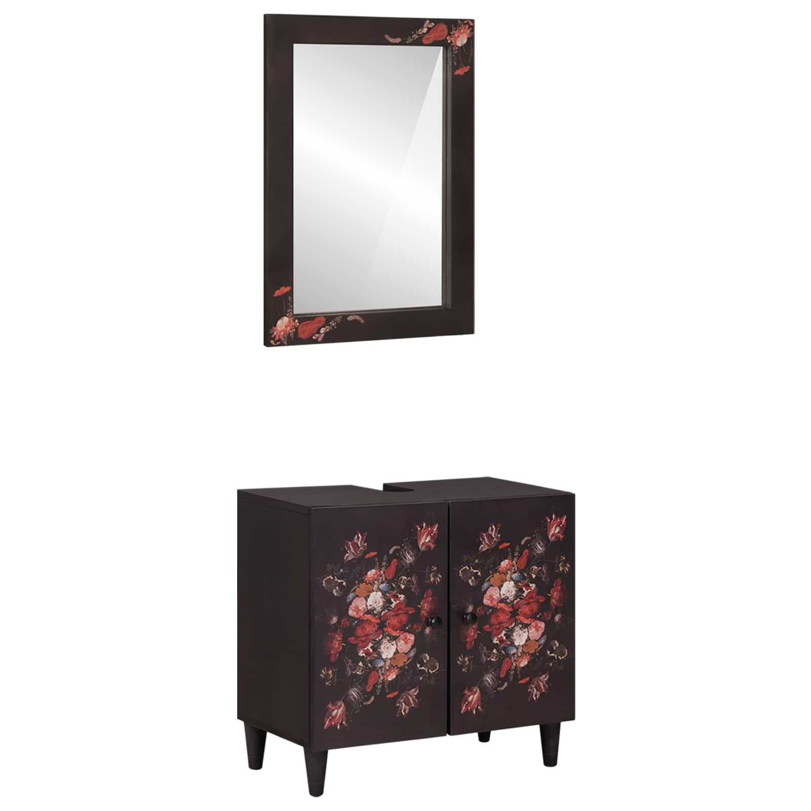 Badezimmerschrank-Set Wandmontiert 2 pcs Massivholz Mango