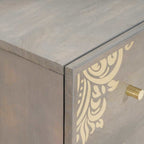 Badezimmerschrank-Set Wandmontiert 3 pcs Grau Massivholz Mango