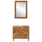 Badezimmerschrank-Set Wandmontiert 2 pcs Massivholz Mango