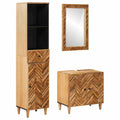 Badezimmerschrank-Set mit Schubladen 3 pcs Massivholz Mango