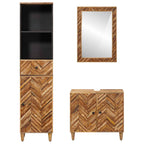 Badezimmerschrank-Set mit Schubladen 3 pcs Massivholz Mango
