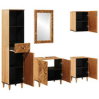 Badezimmerschrank-Set mit Schubladen 5 pcs Massivholz Mango