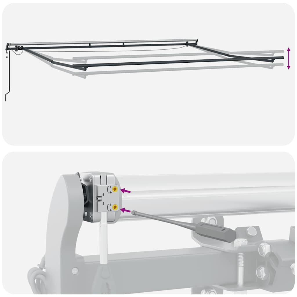Markise Automatisch mit LEDs Weinrot 300x250 cm