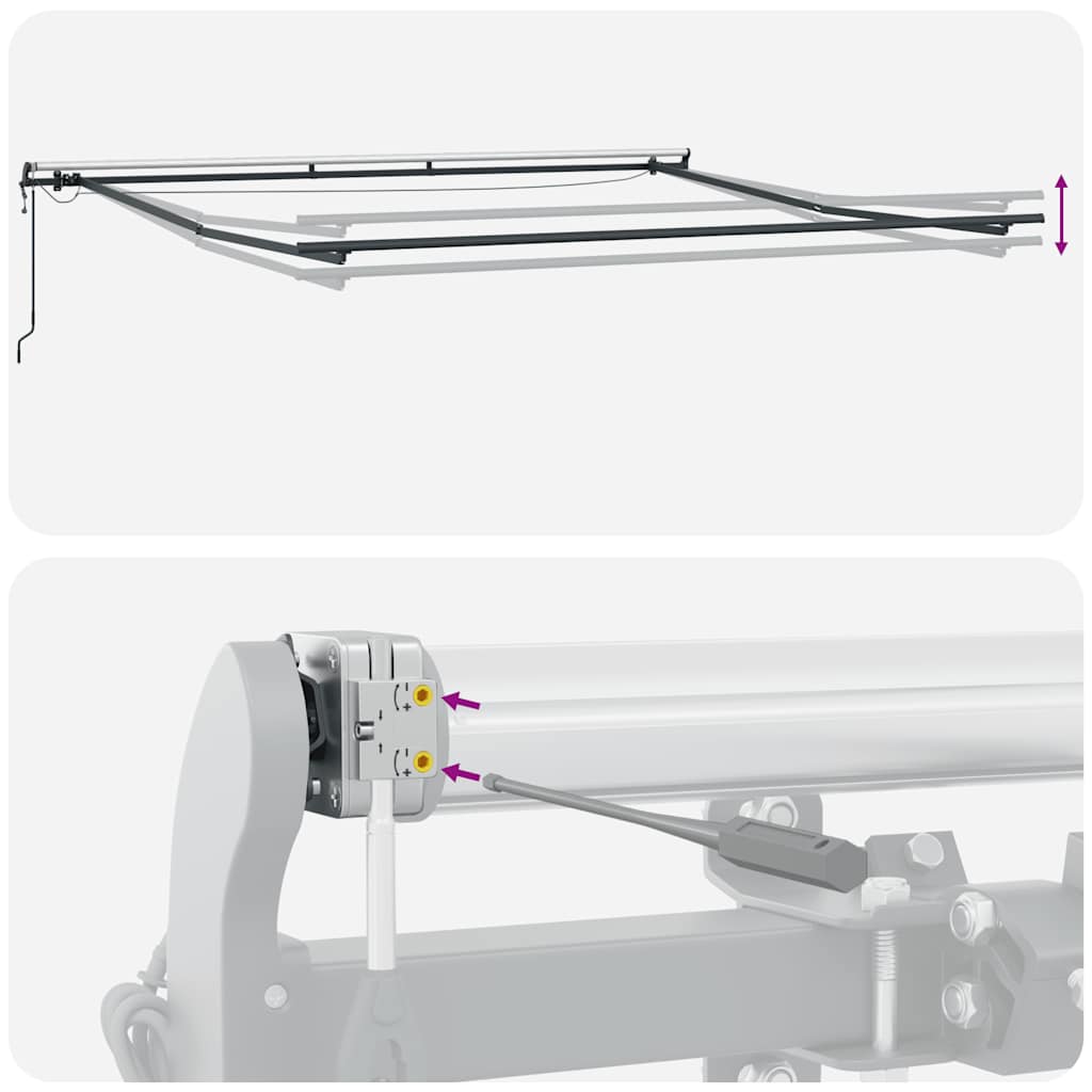 Markise Automatisch mit LEDs Weinrot 450x300 cm
