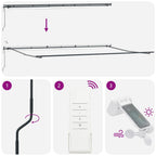 Markise Automatisch mit LEDs Weinrot 600x300 cm