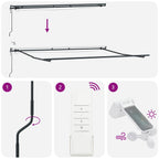 Markise Automatisch mit LEDs Braun 450x300 cm