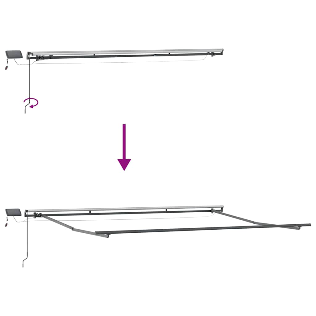 Markise Manuell mit LEDs Braun 500x300 cm
