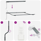 Markise Automatisch mit LEDs Anthrazit & Weiß 300x250 cm
