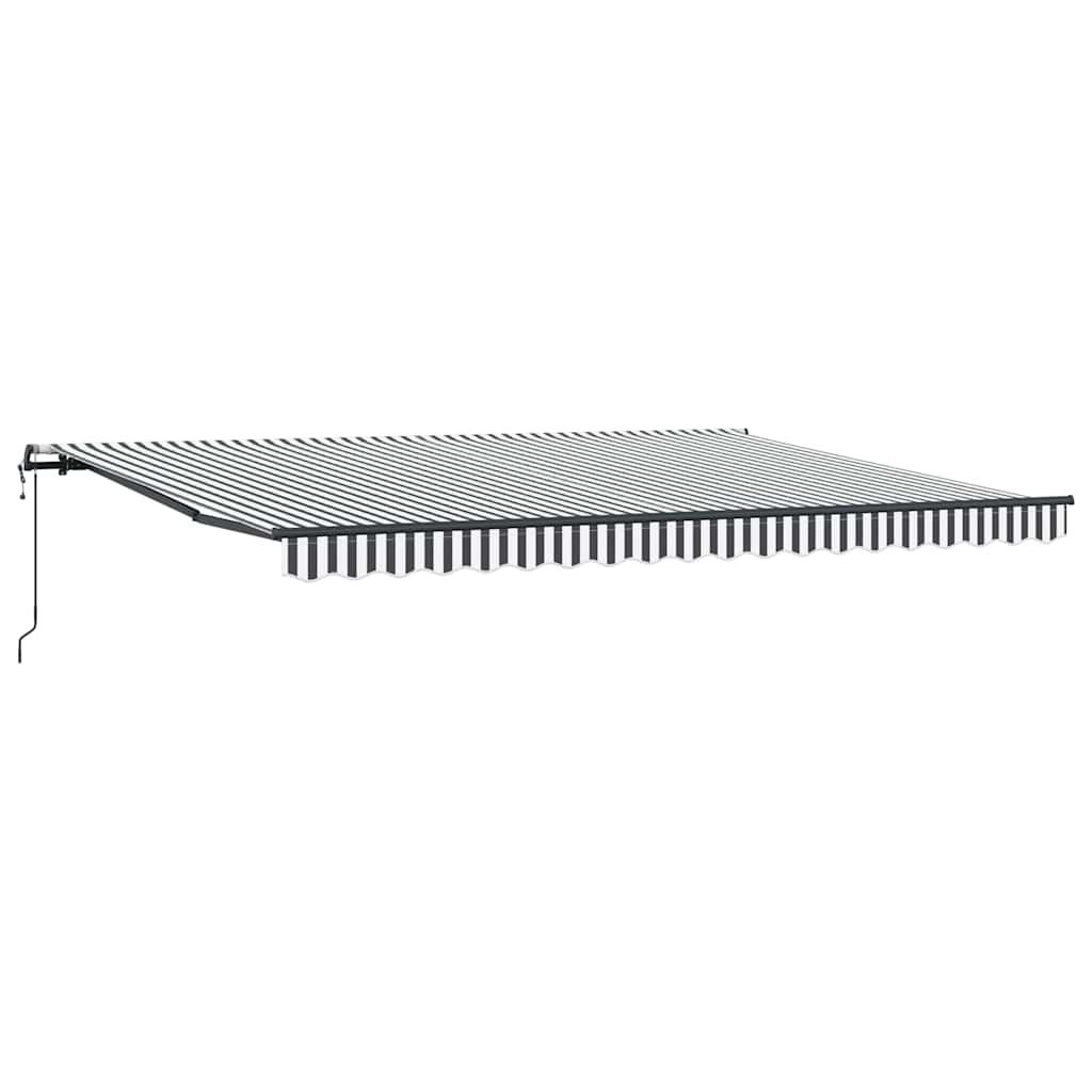 Markise Automatisch Anthrazit und Weiß 450x300 cm