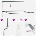 Markise Automatisch mit LEDs Anthrazit & Weiß 450x300 cm