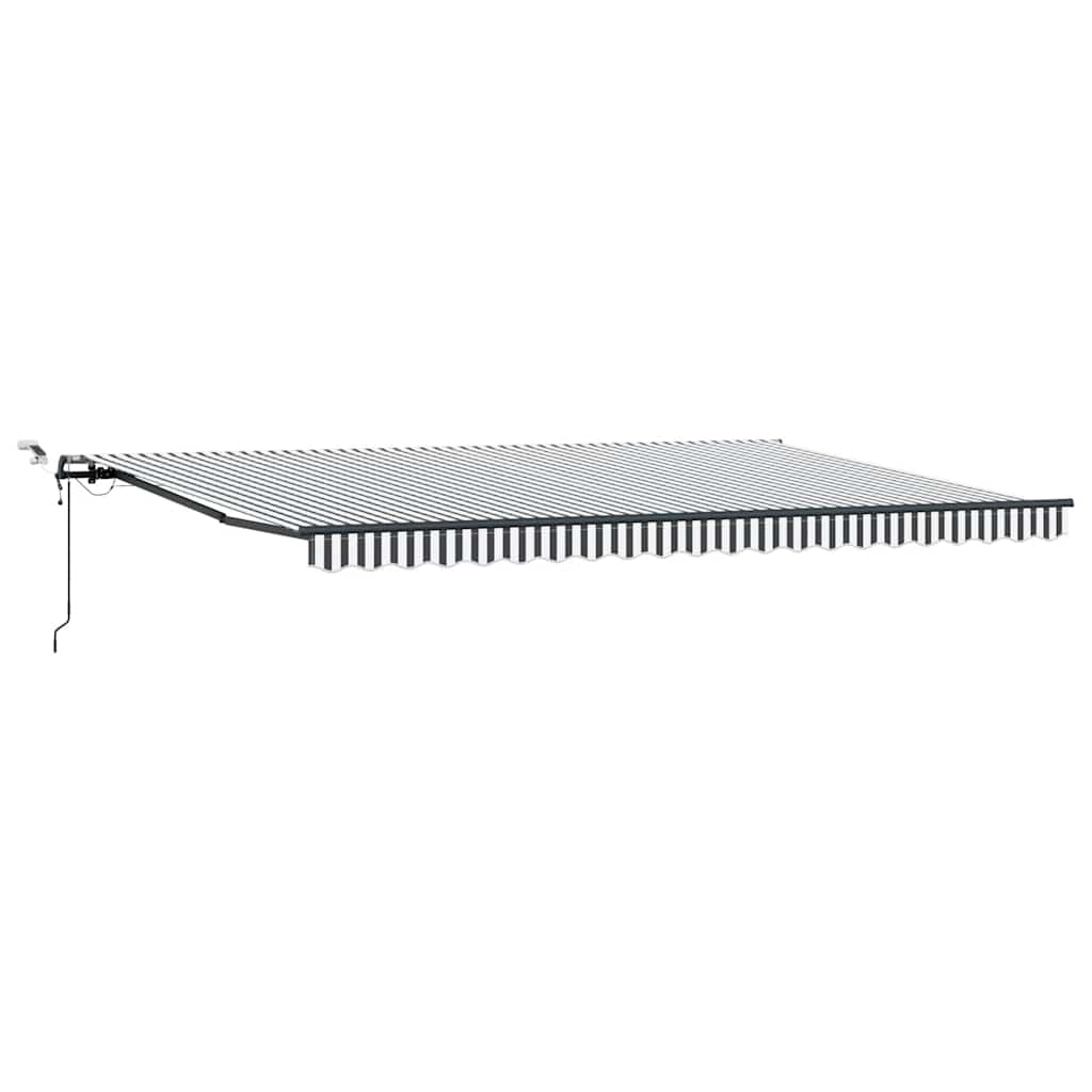 Markise Automatisch mit LEDs Anthrazit & Weiß 500x300 cm