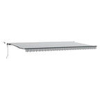 Markise Automatisch mit LEDs Anthrazit & Weiß 600x300 cm