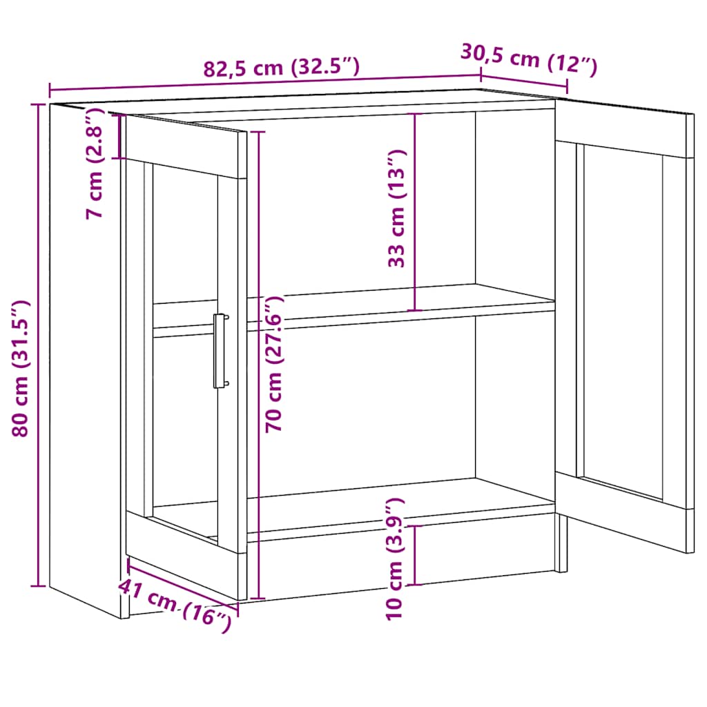 Bücherschrank Altholz-Optik 82,5x30,5x80 cm Holzwerkstoff