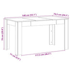 Esstisch Artisan-Eiche 140x74,5x76 cm Holzwerkstoff