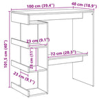 Bartisch mit Regal Artisan-Eiche 100x48x101,5 cm