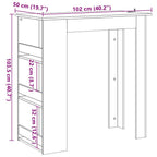 Bartisch mit Regal Artisan-Eiche 102x50x103,5 cm