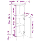 Badschrank Altholz-Optik 30x30x100 cm Holzwerkstoff