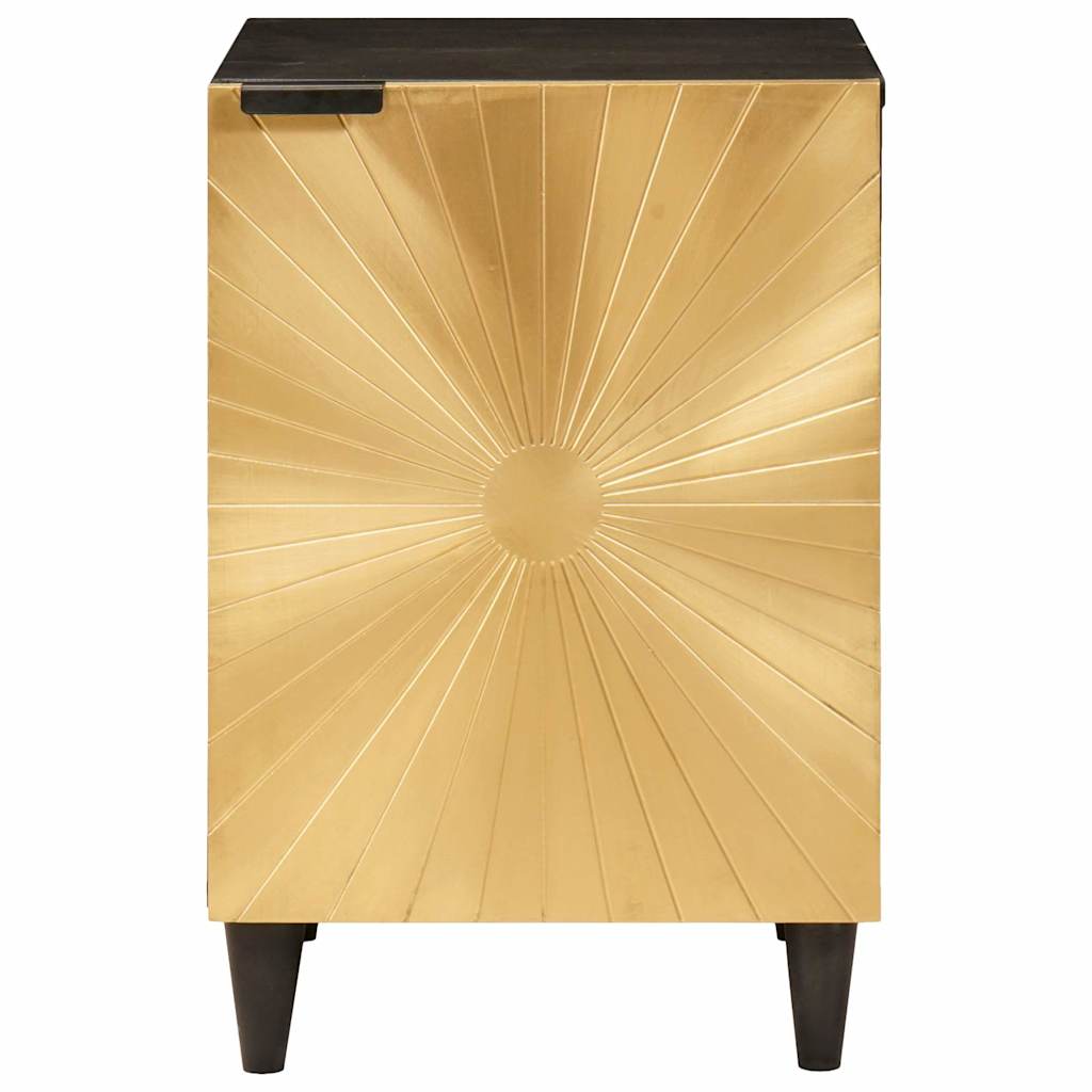 Badezimmerschrank mit Regal Schwarz und Gold 38 x 33 x 58 cm