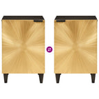 Badezimmerschrank mit Regal Schwarz und Gold 38 x 33 x 58 cm