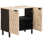Waschbeckenschrank Weiß 62 x 33 x 58 cm Massivholz Mango