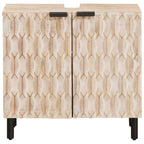 Waschbeckenschrank Weiß 62 x 33 x 58 cm Massivholz Mango