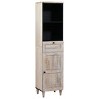 Badezimmerschrank mit Regal Weiß 38 x 33 x 160 cm Holzwerkstoff