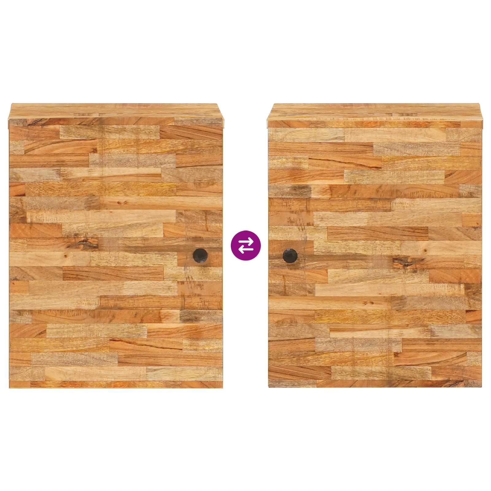 Badezimmer Hängeschrank Natur 38 x 33 x 48 cm Massivholz Mango