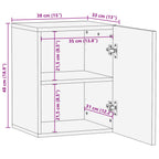 Badezimmer Hängeschrank Natur 38 x 33 x 48 cm Massivholz Mango