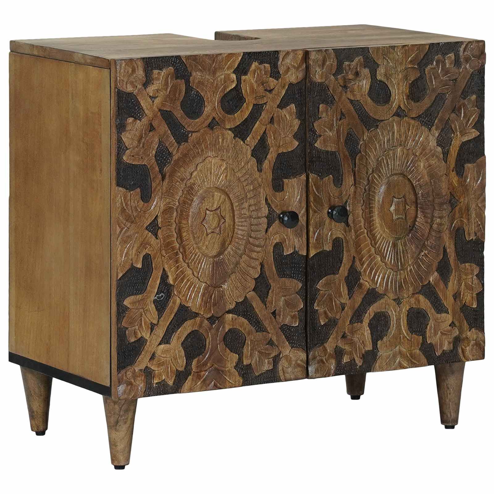 Waschbeckenschrank Braun 62 x 33 x 58 cm Massivholz Mango