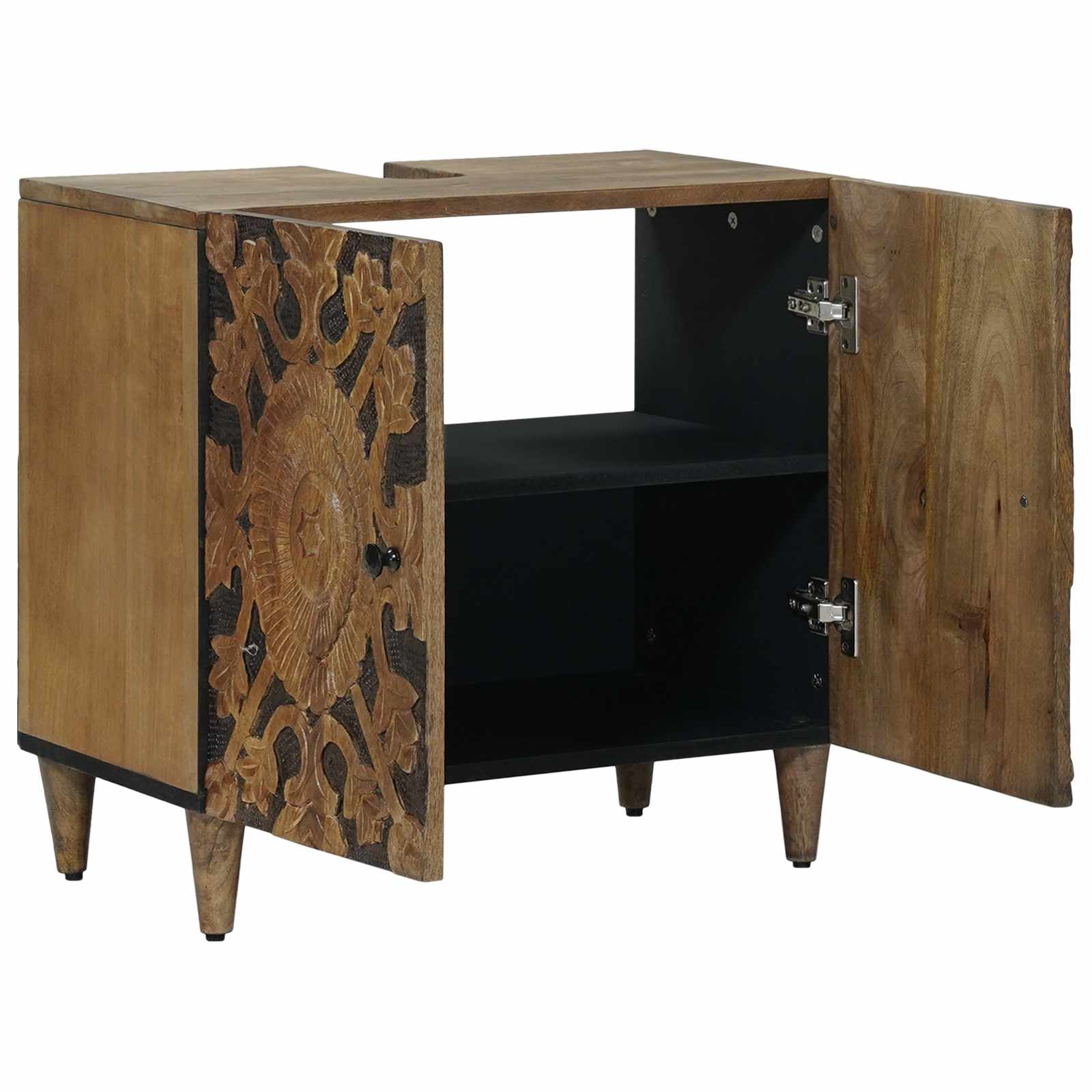 Waschbeckenschrank Braun 62 x 33 x 58 cm Massivholz Mango