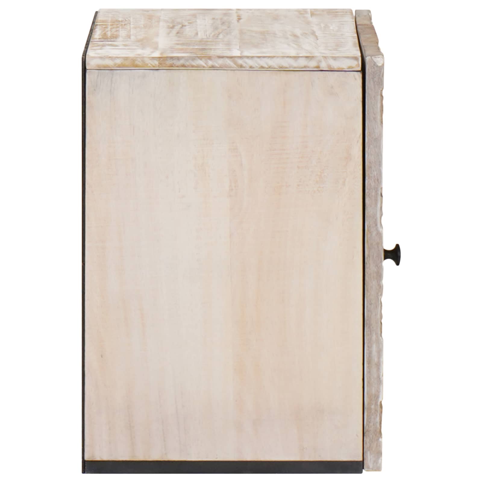 Badezimmer Hängeschrank Weiß 38 x 33,5 x 48 cm Massivholz Mango