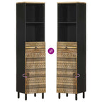 Badschrank 38x33,5x160 cm Massivholz Mango