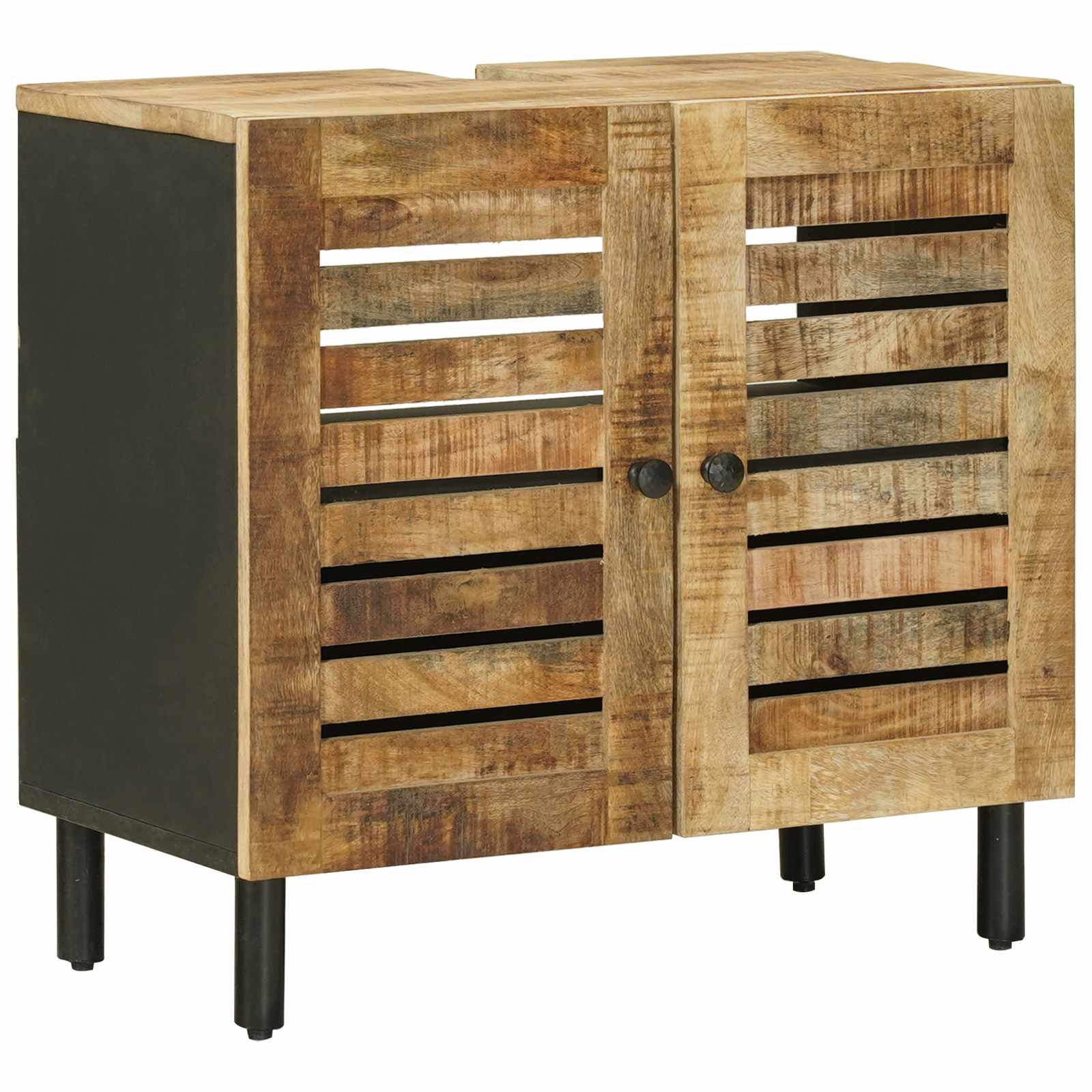 Waschbeckenunterschrank Braun und Schwarz 62 x 33 x 58 cm