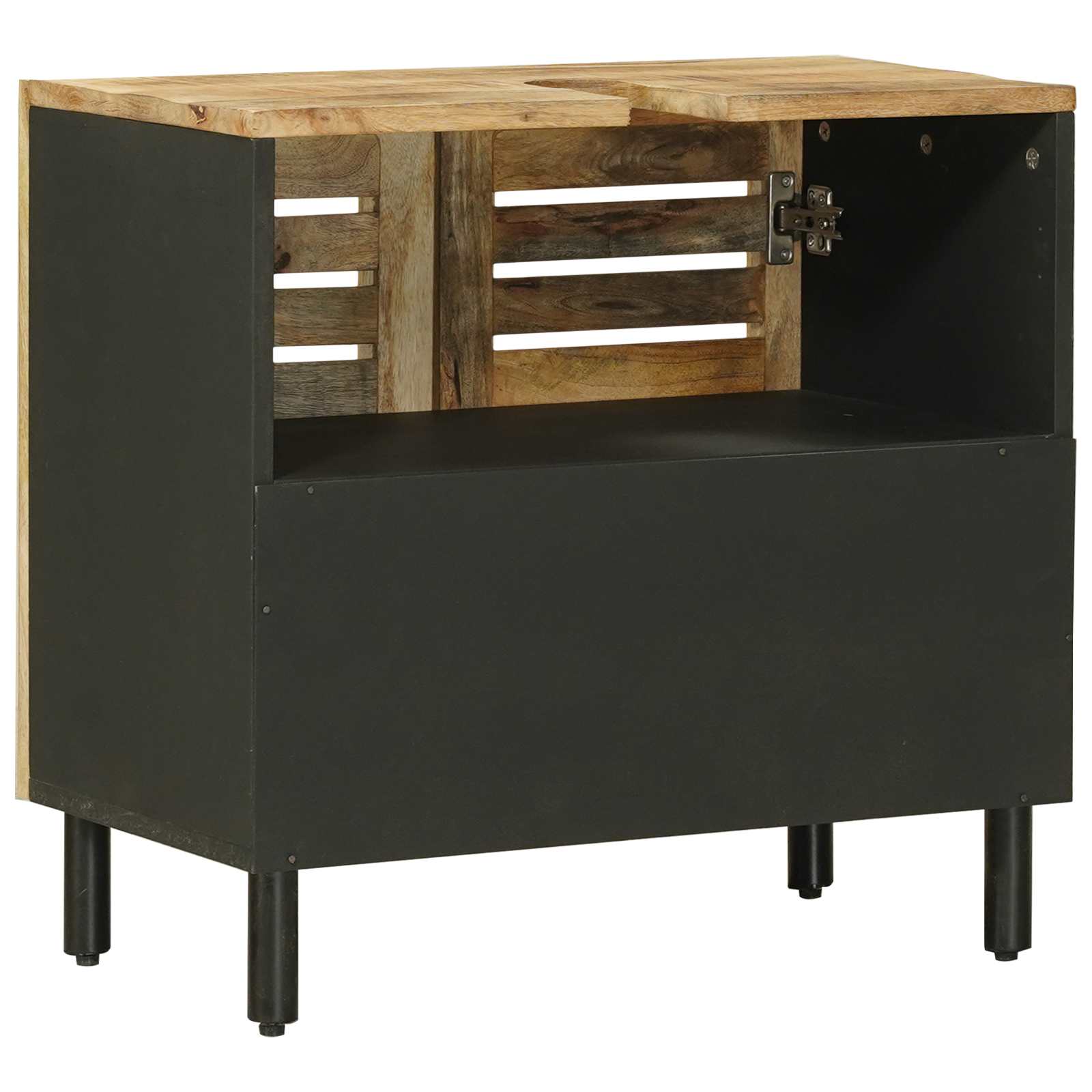 Waschbeckenunterschrank Braun und Schwarz 62 x 33 x 58 cm