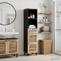 Badezimmerschrank mit Tür Braun und Schwarz 38 x 33,5 x 160 cm