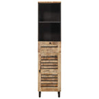 Badezimmerschrank mit Tür Braun und Schwarz 38 x 33,5 x 160 cm