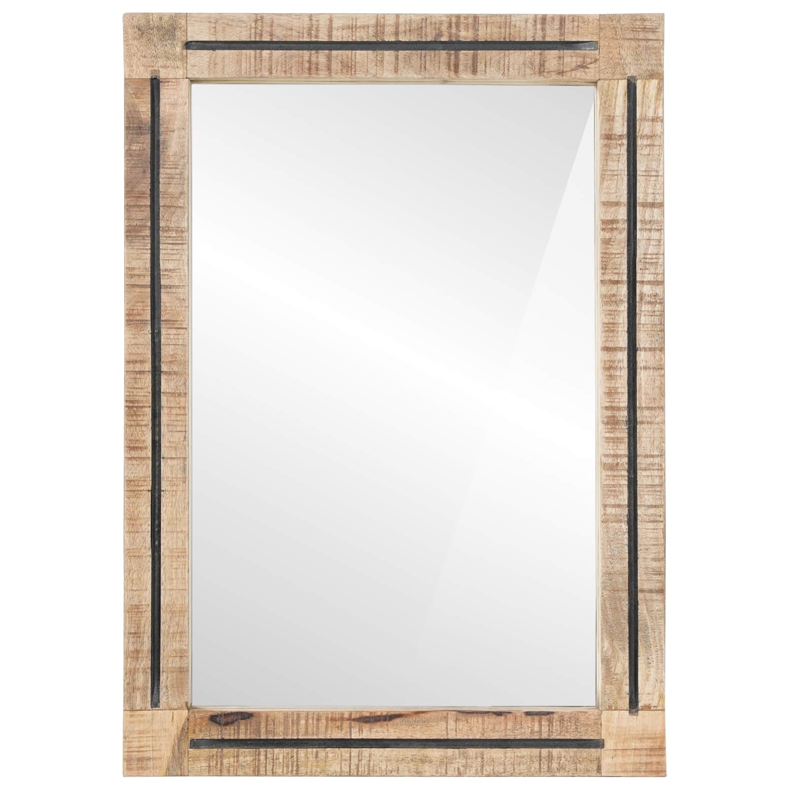 Spiegel Wandmontiert Braun und Schwarz 70 x 50 x 3 cm Glas