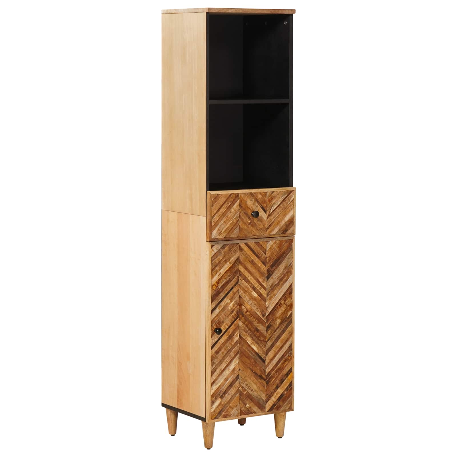 Badezimmerschrank Braun 38 x 33,5 x 160 cm Massivholz Mango