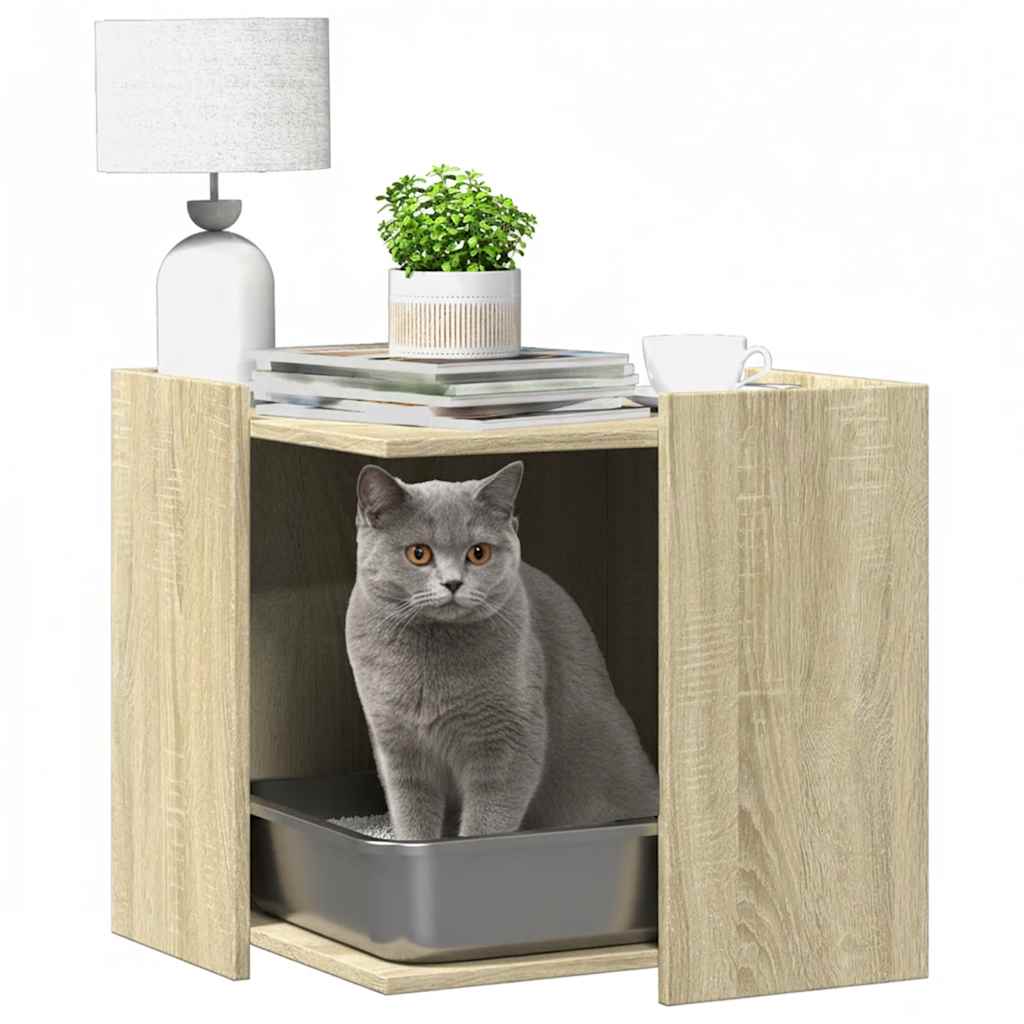 Katzenklo Sonoma Eiche 53x53x51 cm Holzwerkstoff