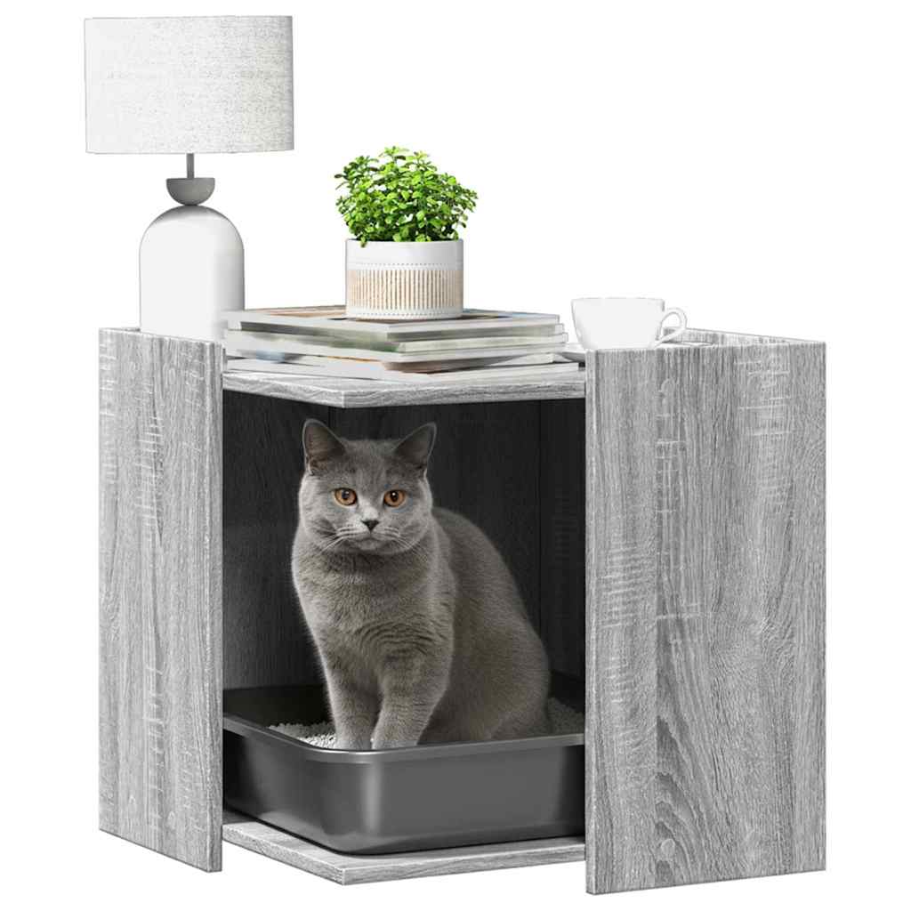 Katzenklo Grau Sonoma 53x53x51 cm Holzwerkstoff