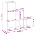 Raumteiler Bücherregal 3-stufig Weiß 99x29x99 cm Holzwerkstoff