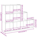Raumteiler-Bücherregal 3 Stufen Betongrau 137,5x29x103,5 cm
