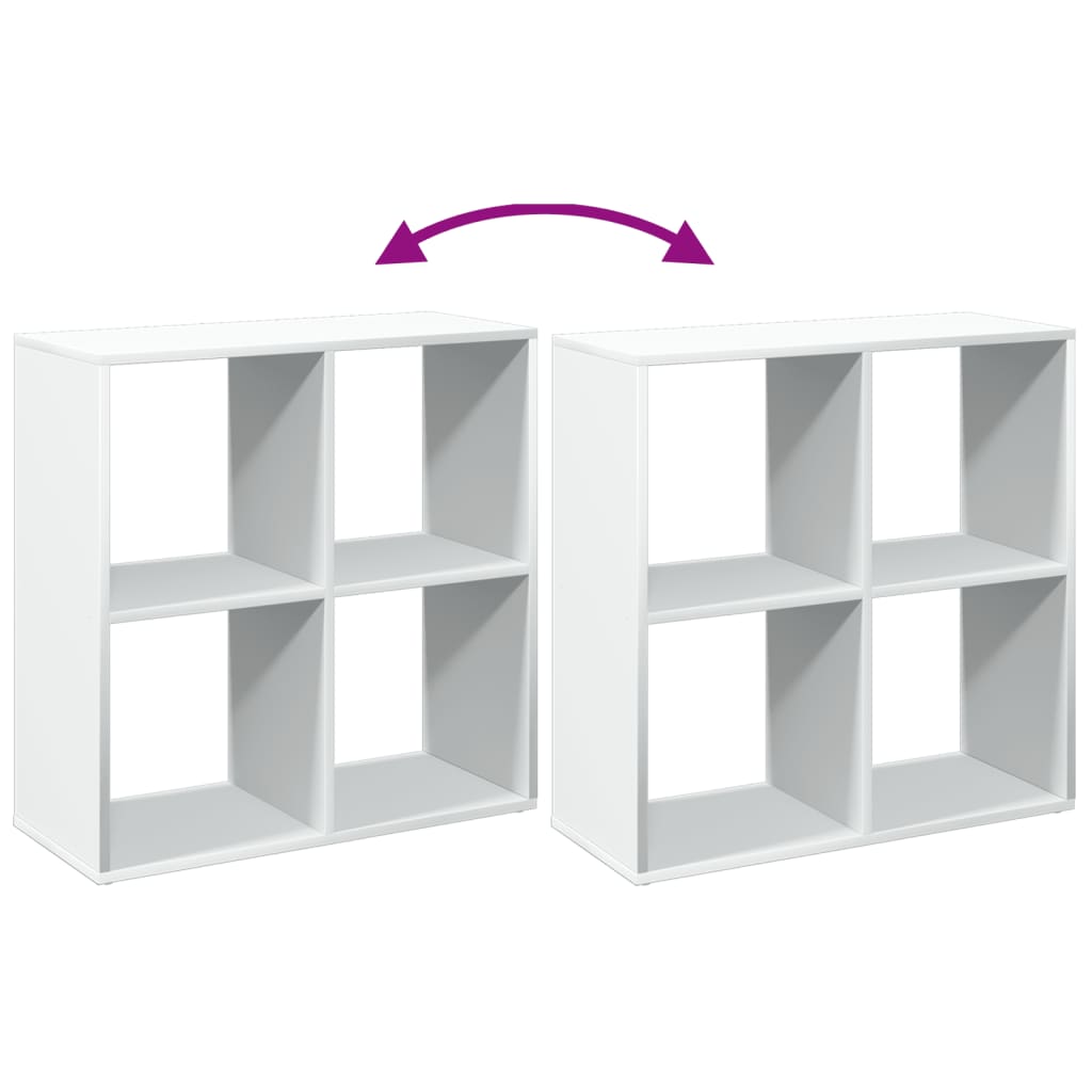 Raumteiler Bücherregal Weiß 69,5 x 29 x 69,5 cm Holzwerkstoff