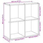 Raumteiler Bücherregal Weiß 69,5 x 29 x 69,5 cm Holzwerkstoff