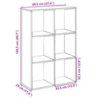 Raumteiler-Bücherregal Räuchereiche 69,5x29x103,5 cm
