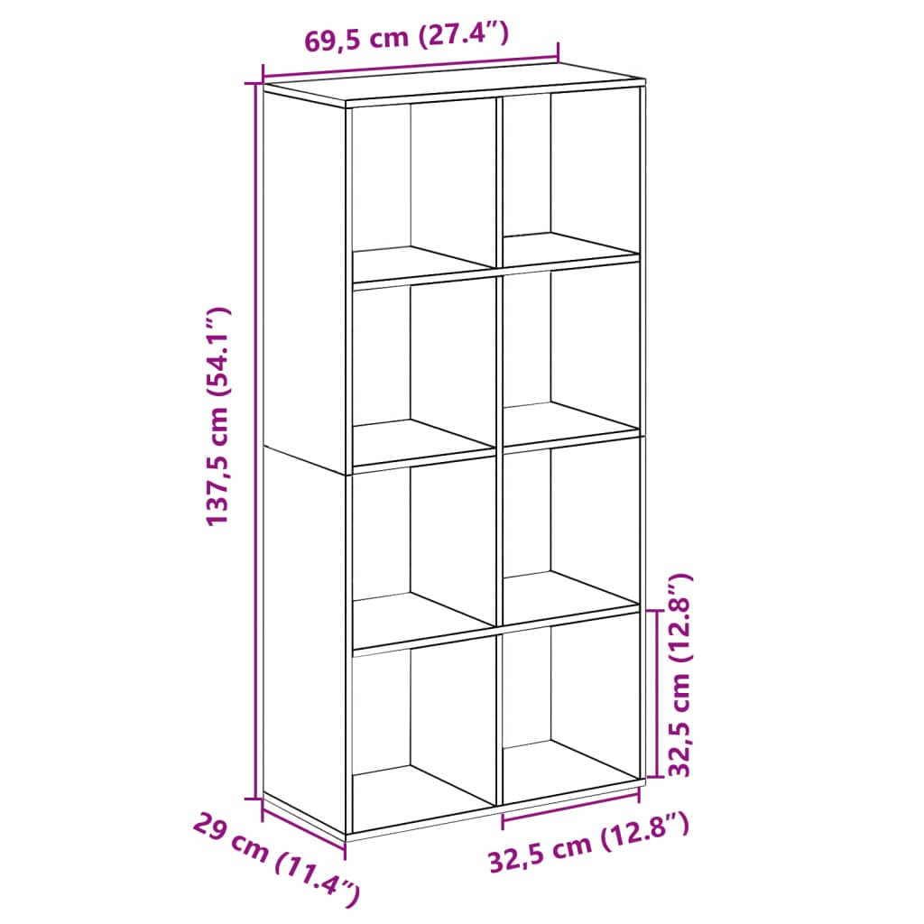 Raumteiler Bücherregal Weiß 69,5 x 29 x 137,5 cm Holzwerkstoff