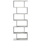 Raumteiler-Bücherregal 6 Etagen Betongrau 70x24x193 cm