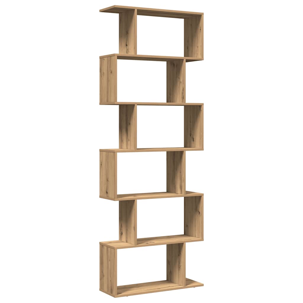 Raumteiler-Bücherregal 6 Etagen Artisan-Eiche 70x24x193 cm